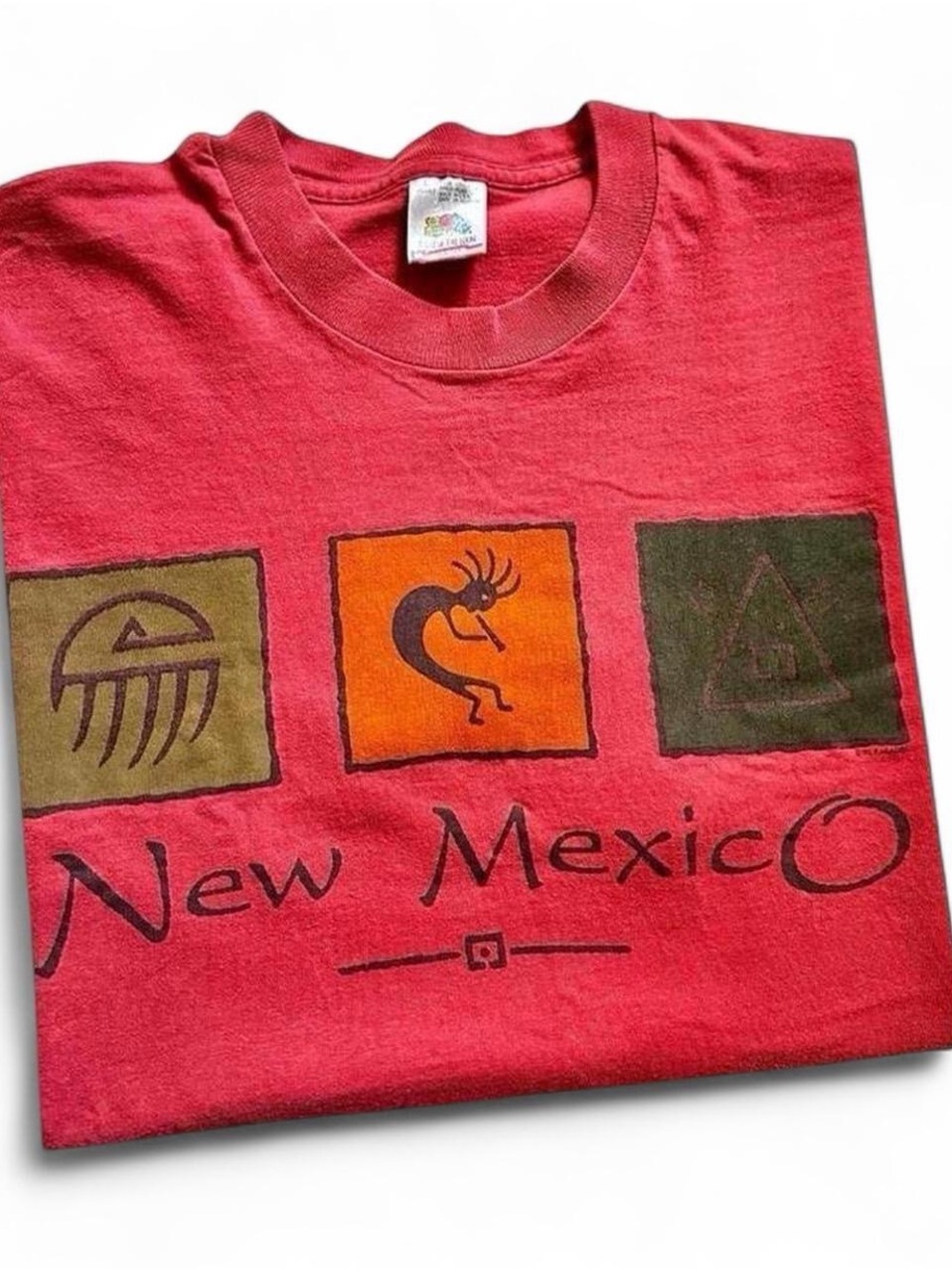 Vintage 1990s New Mexico Graphic Tee - Red Crewneck Shirt L
